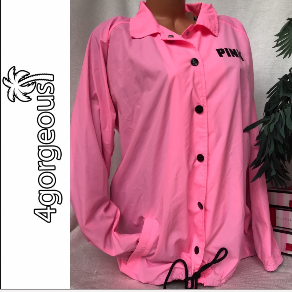 Vs Pink L Coaches Anorak Windbreaker Jacket RARE